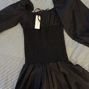 Elegant Black Smocked Dress